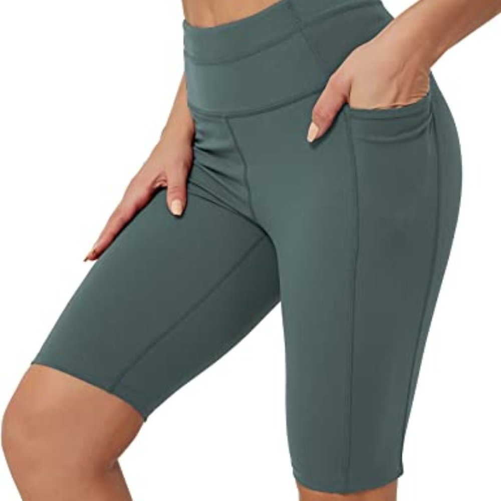 Womens Shorts 10 Workout Yoga Shorts with Pockets High Waisted Athletic Shorts R